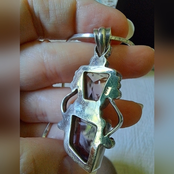 Artisan Sterling Silver Handmade Ametrine Pendant with Italian Sterling Necklace - Picture 11 of 14